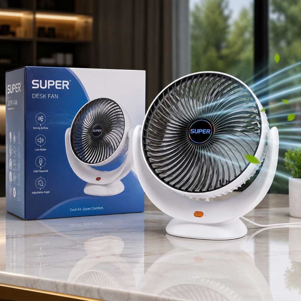 SUPER USB Desk Fan – Portable Mini Cooling Fan with Adjustable Angle